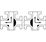 T型電動(dòng)三通球閥 流向示意圖