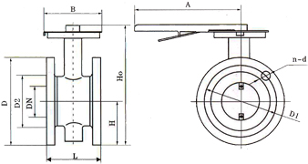 D41W手動通風(fēng)蝶閥 (手柄傳動) 